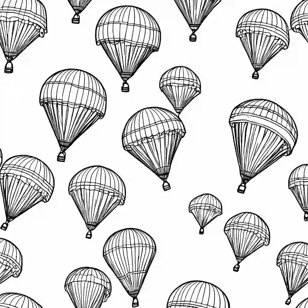 Parachutes coloring pages